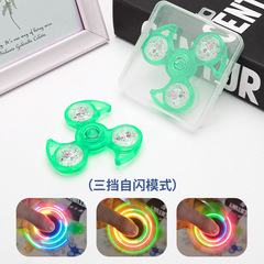 Wholesale crystal glowing finger spinner with windmill design, electroplated palm-sized rotating plastic finger spinner, popular at cross-border street stalls.