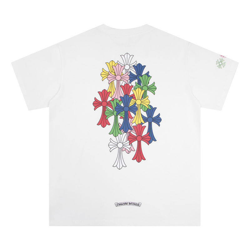 クロムハーツ カラークロスプリント半袖Tシャツ 男女兼用 25クロスボーダー 正規版|undefined