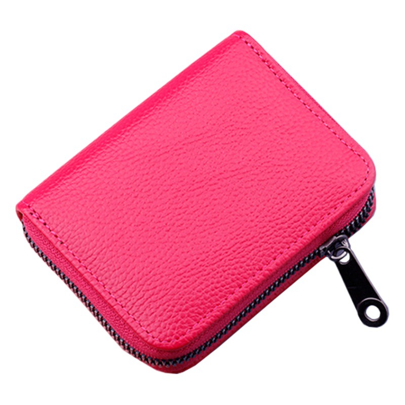 Titular de la tarjeta 14 mujeres exquisitas de alta gama de las mujeres engrosadas licencia de conducir de las mujeres pequeña cremallera titular de la tarjeta de los hombres