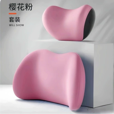 Driving Lumbar Support Waist – Headrest - pink-headrest-lumbar-support-static-surface-without-logo