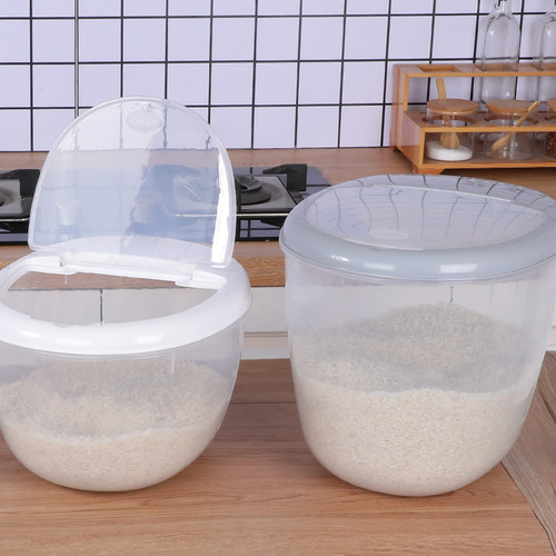 Household Rice Storage Jar, 5-Grain Grain Storage Container, Moisture and Pest-Proof Bucket, 10kg Sealed Rice Bucket, Thickened Rice Storage Box