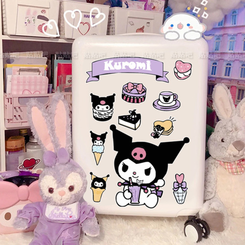 Kuromi Cute Cartoon Girl Electric Car Sticker Luggage Large Decorative Storage Box Laptop Sticker