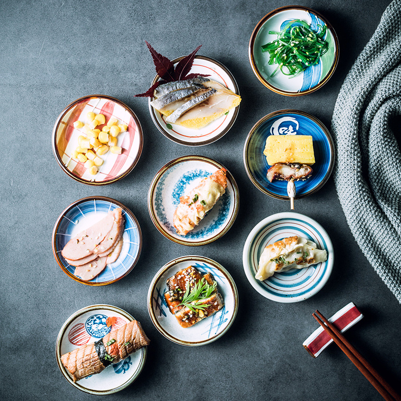 Japanese small dish, dipping dish, ceramic seasoning dish, household soy sauce vinegar seasoning dish, pickles, snacks, hot pot small dish