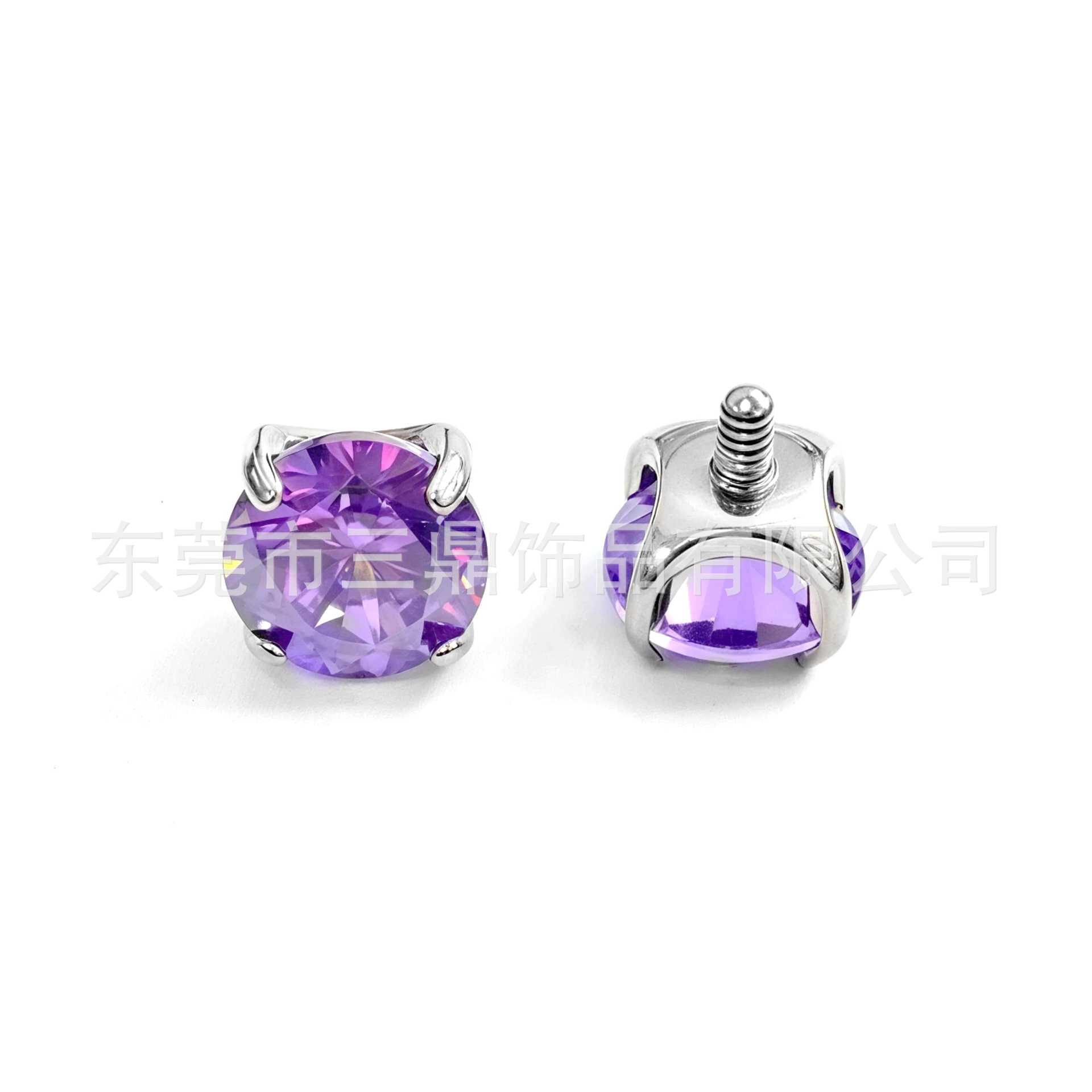 新型丸底F136チタン爪は5Aジルコン耳骨釘リップピアスG23チタン合金穿刺アクセサリー部品をはめ込んでいます。