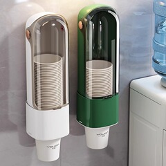 使い捨てカップカップ取り出し器家庭用壁掛け式紙コップ取りカップホルダー防塵穴なしカップ収納ラック