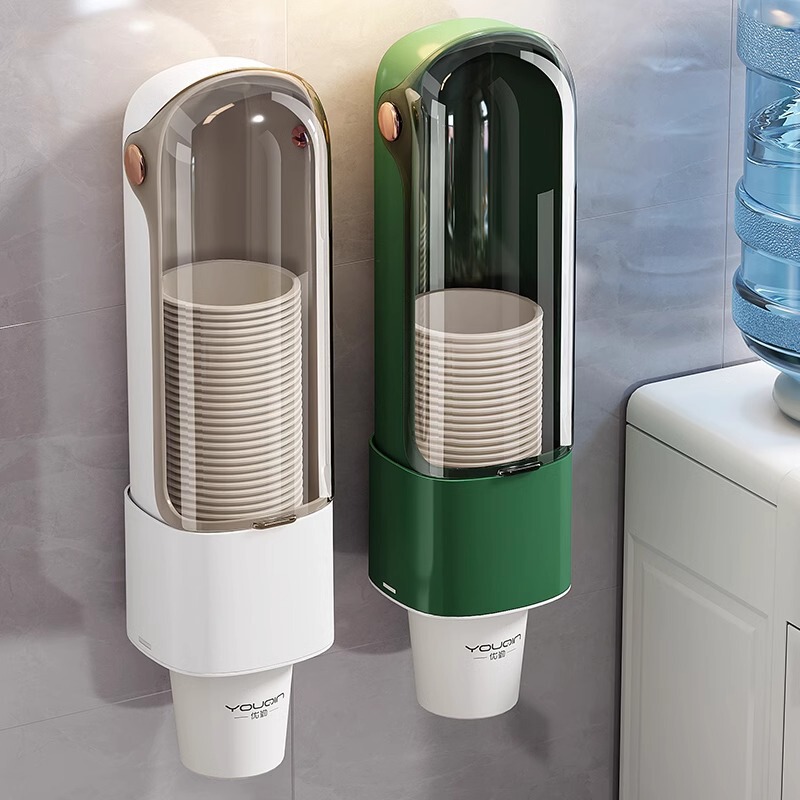 Disposable Cup Taker Household Wall-mounted Paper Cup Taker Rack Dust-proof Punch-free Cup Storage Rack