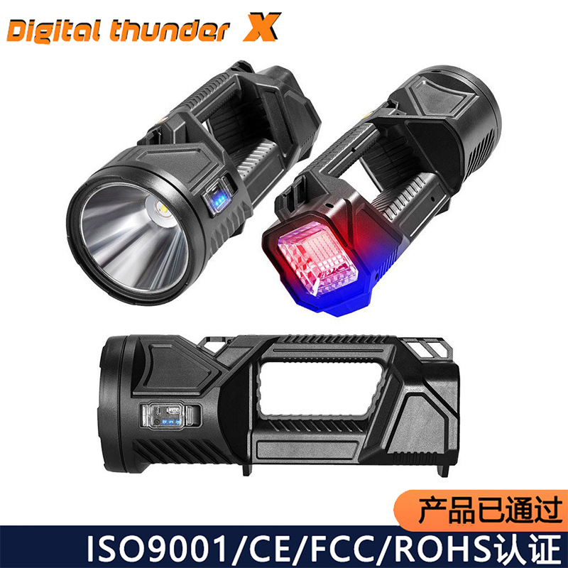 Transfronterizos led linterna de luz al aire libre acampamiento de emergencia carga portátil patrulla contra incendios pescar luz de búsqueda al por mayor