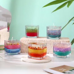アロマキャンドル流砂石夜光ゼリーワックス植物精油diyアロマキャンドルカップクリエイティブ誕生日プレゼント