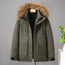 俄罗斯零下20度防寒棉服男冬季中长款大毛领棉衣加厚棉袄外贸男装