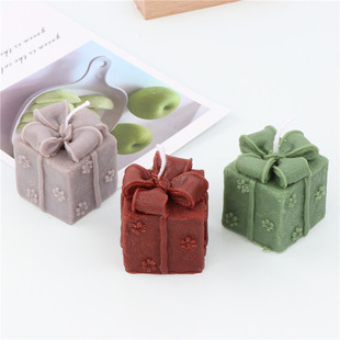 New Silicone gift box candle mold creative ribbon flower aromatherapy Mousse chocolate cake mold manufacturer in stock