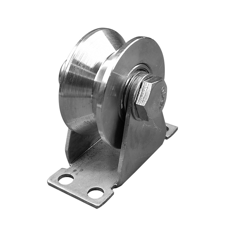 Polea Fija con Rodamiento de Acero Inoxidable Ranura H/V/U para Puertas Corredizas y Rieles