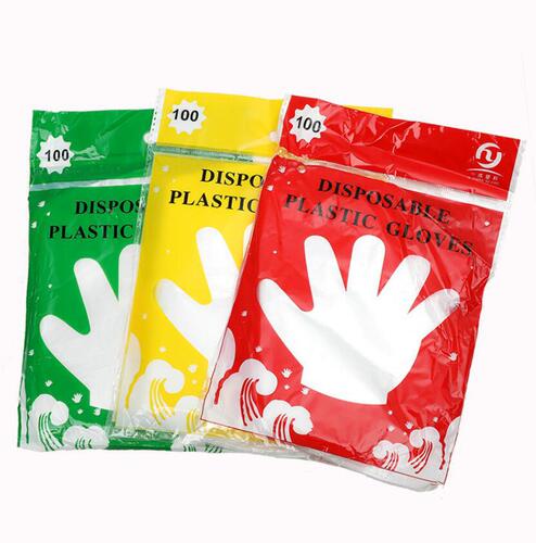 Disposable gloves PE gloves edible film gloves sanitary gloves colorful bags of 100 pieces