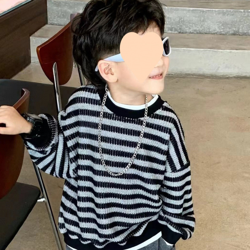 스트라이프 스웨트셔츠[싱글 스웨트셔츠]