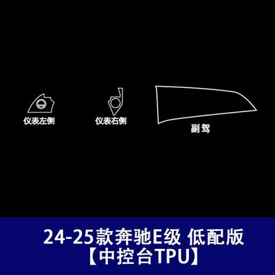 Car interior film, E-Class E300 E260 Instrument Navigation - 24-26-mercedes-benz-e-class-low-end-version-center-console-tpu-soft-film