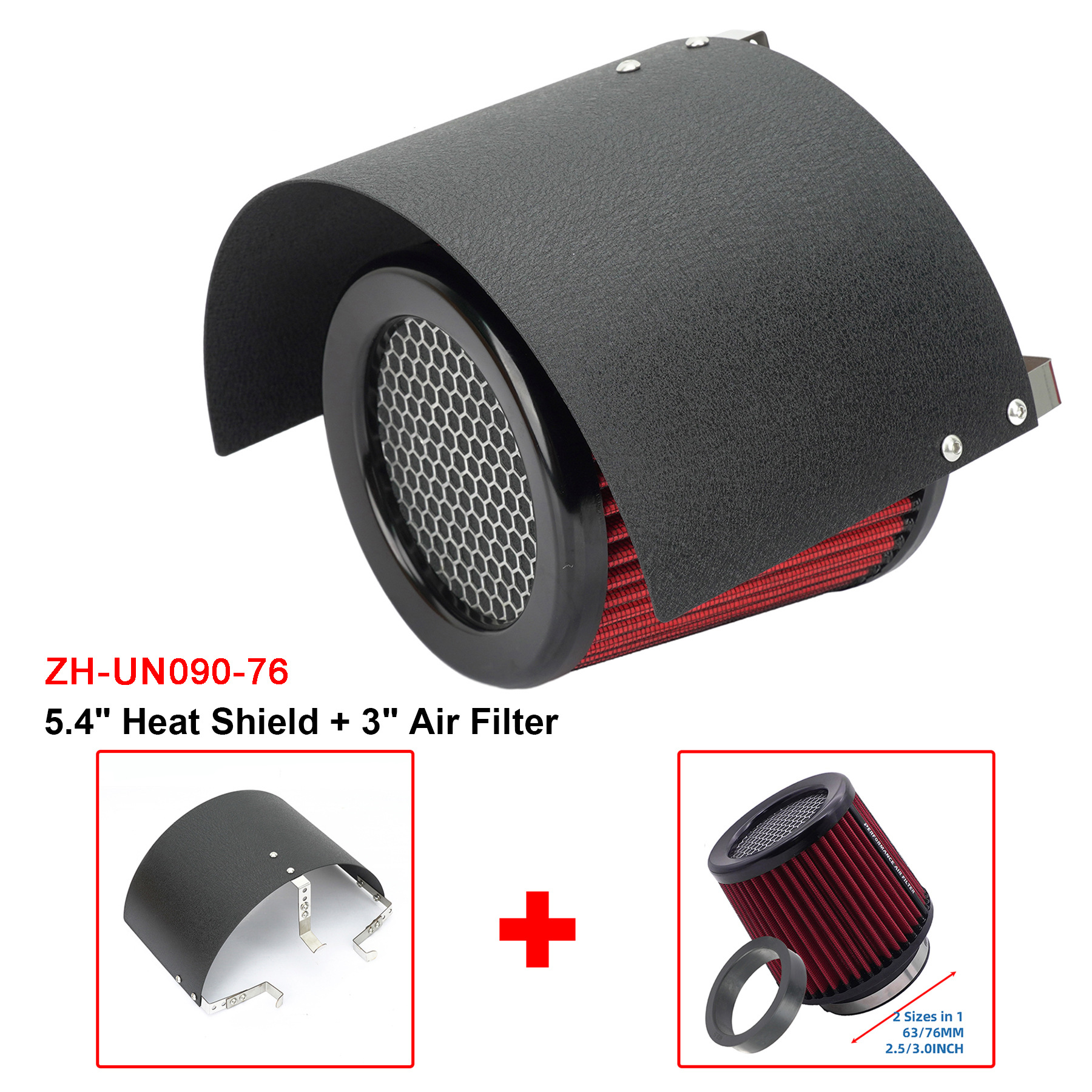 Car air intake modified winter mushroom head air filter heat shield stainless steel universal windshield protective cover adjustable