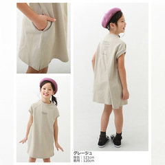 Girls' Long-Sleeve Dress with English Letter Print, Round Neck, Fashionable Matching, Simple Loose and Breathable, New Style