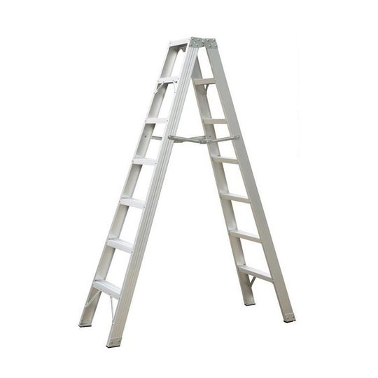Aluminum alloy engineering herringbone ladder extra thick storage workshop household work maintenance double-sided folding mobile ladder wholesale