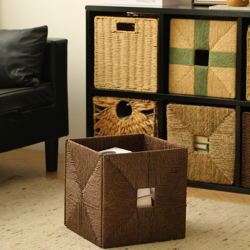 Factory Wholesale Grid Cabinet Storage Baskets, Kallax Cabinet Storage Boxes, Clothing and Snack Storage Baskets, Woven Storage Rattan Baskets Factory Wholesale Grid Cabinet Storage Baskets, Kallax Cabinet Storage Boxes, Clothing and Snack Storage Baskets, Woven Storage Rattan Baskets