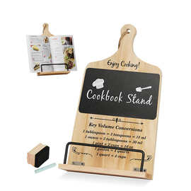 木质可调节食谱架带黑板擦菜谱架厨房柜台桌面摆台式菜谱支架
