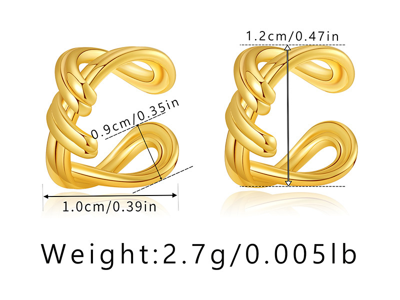 Brass Plated 18K Real Gold Ear Bone Clip Butterfly Animal Design Personalized Ear Clip Zircon Exquisite Small European and American Earrings 12