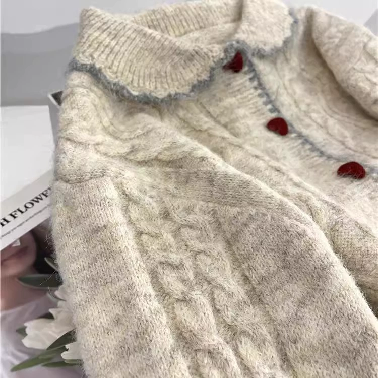 Модный ретро-свитер-кардиган для миниатюрных женщин, свободный трикотаж на осень и зиму.