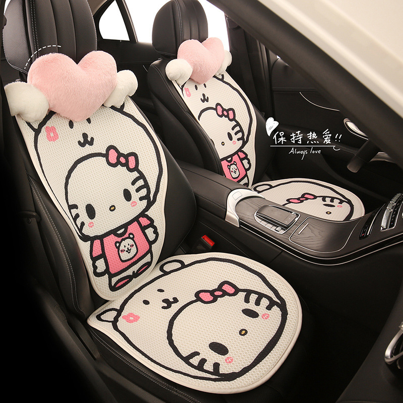 带帽小猫可爱卡通女汽车坐垫 适用于长安糯玉米CS35PLUS CS55PLUS|undefined