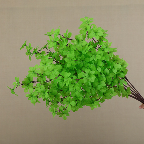 Simulated hanging bell branches green plant bonsai multi-petal six-star leaf branches floor-standing plants soft decoration cross-border manufacturers wholesale