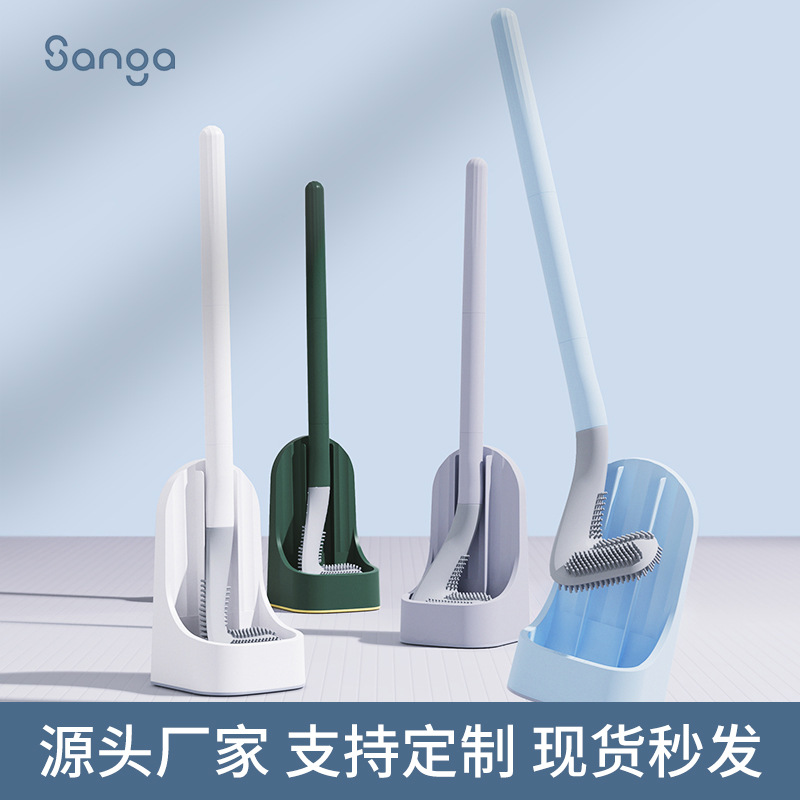Xiangjia cepillo de baño de golf al por mayor pegamento flexible sin ángulo muerto desmontable cepillo de mango largo a prueba de fugas base cepillo de limpieza de inodoro