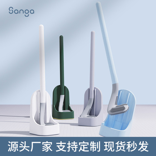 Xiangjia Golf Toilet Brush Wholesale Soft Glue No Dead Angle Detachable Long Handle Brush Leak-proof Base Toilet Cleaning Brush