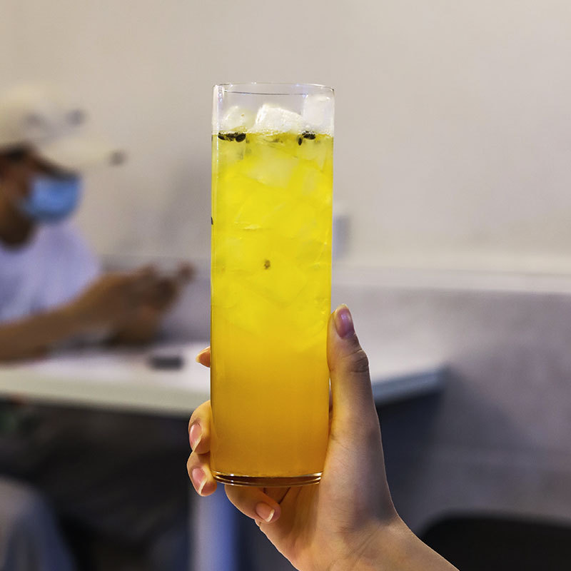 圓形ins加長杯直身杯直筒杯玻璃杯果汁杯北歐冷飲杯奶茶杯飲品杯