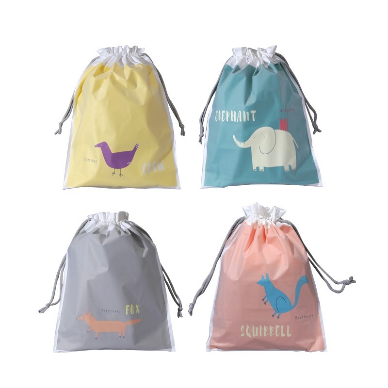 Bolsa de cordón CPEVA de dibujos animados de doble capa bolsa de cordón engrosada bolsa de embalaje de juguete bolsa de almacenamiento de ropa bolsa esmerilada