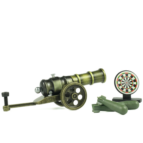 Creative Gift Italian Howitzer Mortar Metal Children's Shooting Toy with Wheeled Gun Carriage Military Model Shelf Decor