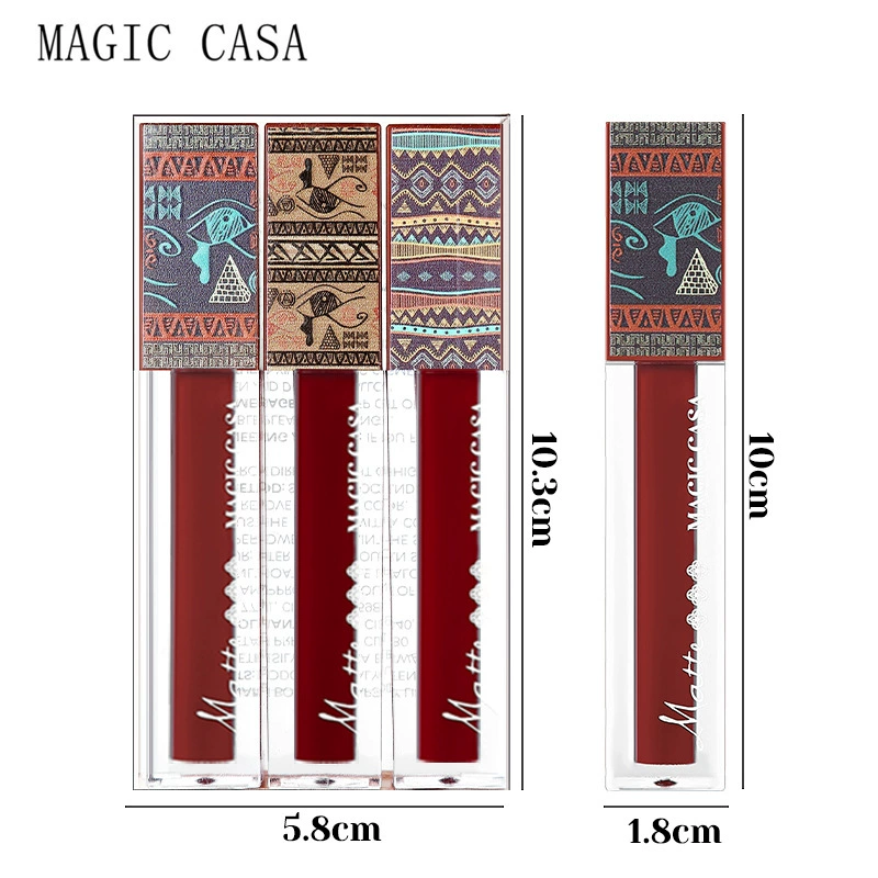 MAGIC CASA Matte lip gloss, lipstick, square tube, 3D, long-term effect