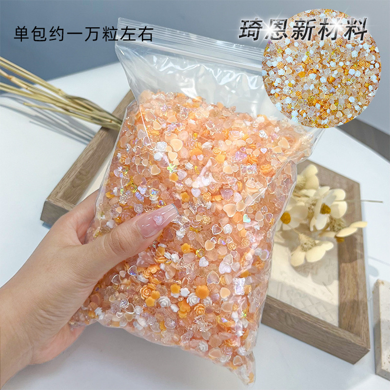 Whole package bulk nail jewelry material package wholesale flower rose Camellia peach heart bear mixed decoration