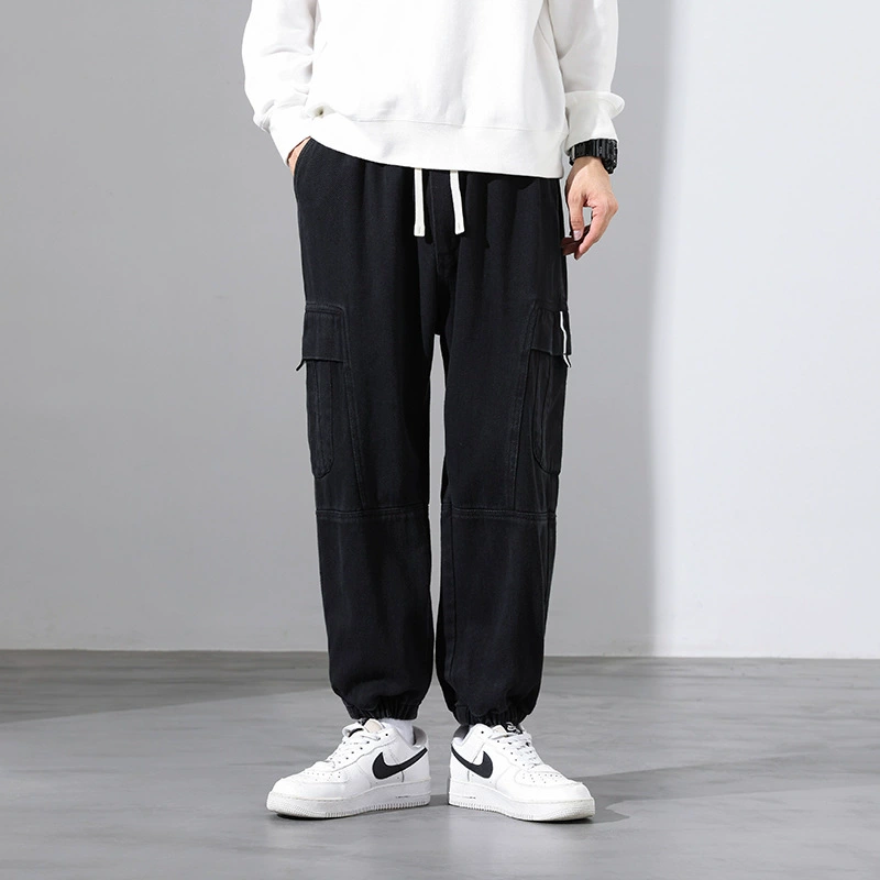 Большие размеры M-8XL Спортивные штаны Мужские модные брендовые свободные брюки до щиколотки Корейские модные повседневные брюки