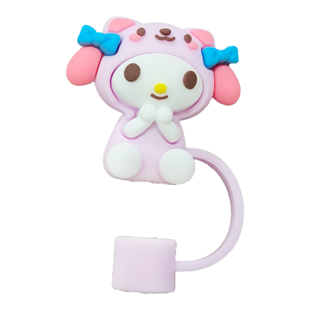 Tapa protectora de pajita Sanrio 10mm cubierta de silicona polvo para botella Stanley