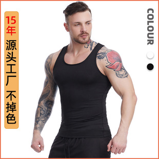 Silk Picture Cross-Border Sports Quick-Drying Vest Men's Summer High-Elastic Breathable Fitness Clothing Running I-Shaped Basketball Vest