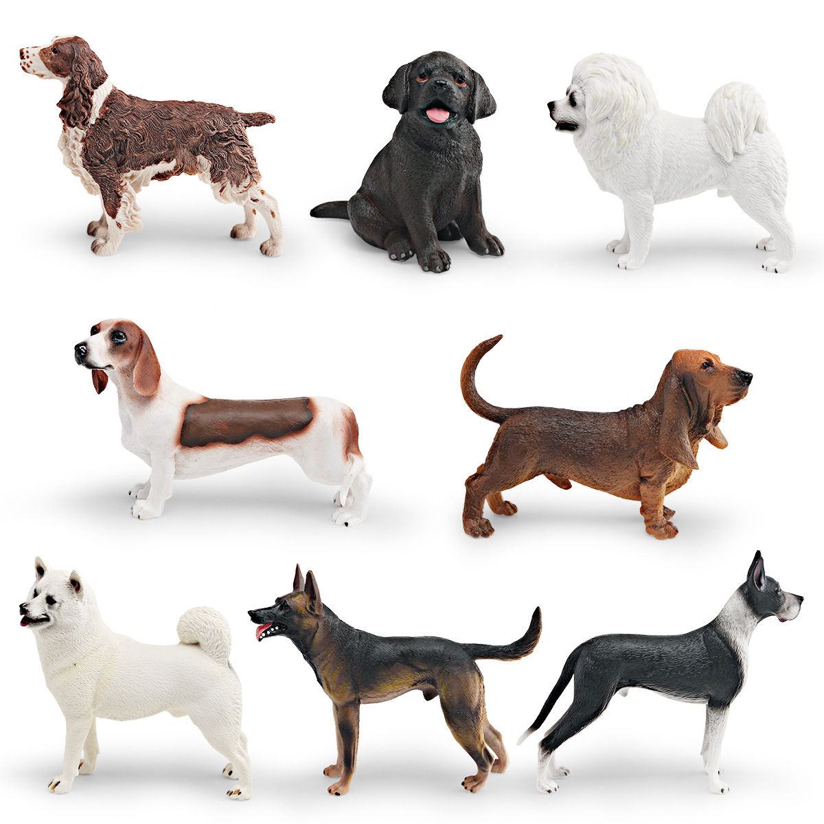 Exportación transfronteriza de simulación de perros de mascota modelo de perro de madera sólida grande Dobin Dorado Mesa Juguetes de decoración estática