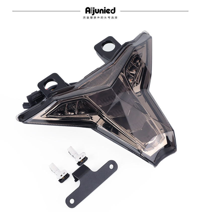 Suitable for Kawasaki Zx6R Ninja400 Modified Short Tail Rear Wing License Plate Holder Brake Tail Light with Turn Signal