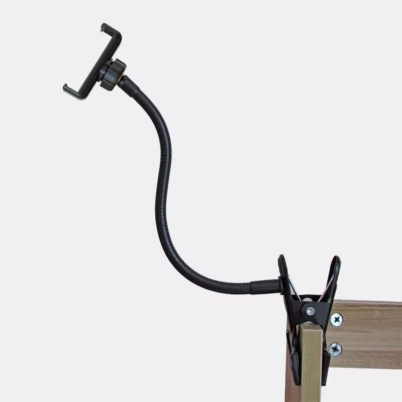 Metal Strong Clamp Portable Live Broadcast Selfie Clip Round Tube Bedside Desktop Hose Mobile Phone Support Stand Lazy Stand