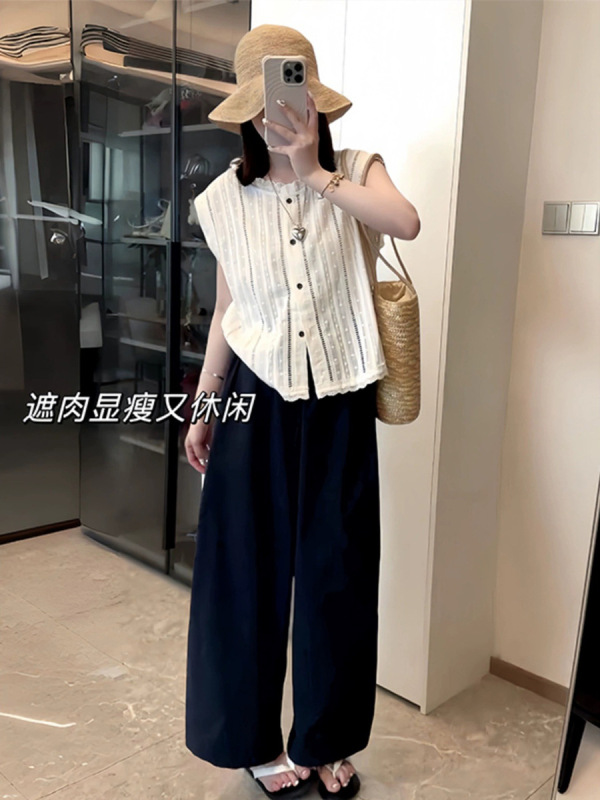 夏装搭配一整套装女大码胖mm遮肉显瘦盐系轻熟炸街时尚气质两件套|undefined