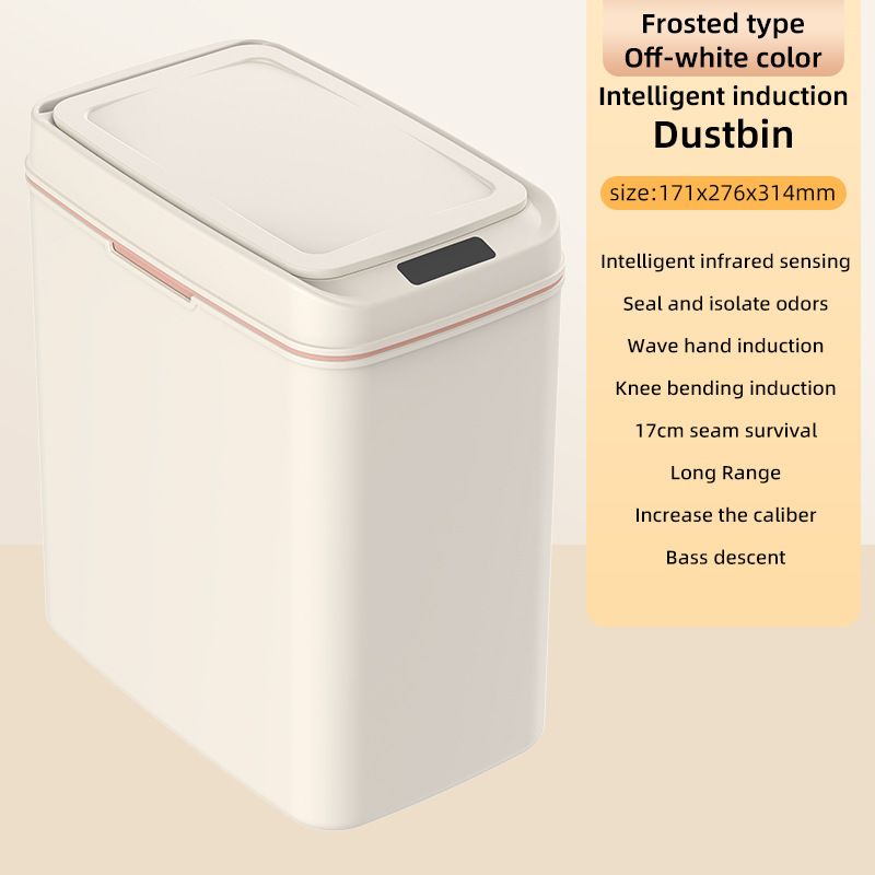 Bote de Basura Inteligente Eléctrico de Plástico con Sensor para Cocina, Baño y Hotel