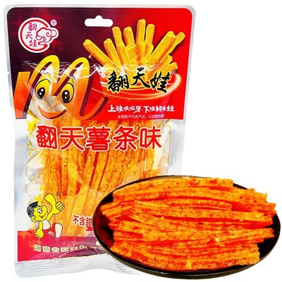 翻天娃 Фантианский картофель фри, вегетарианский, острый, со вкусом сухожилий, острый тертый глютен, ностальгия по детству, закуски интернет-знаменитостей