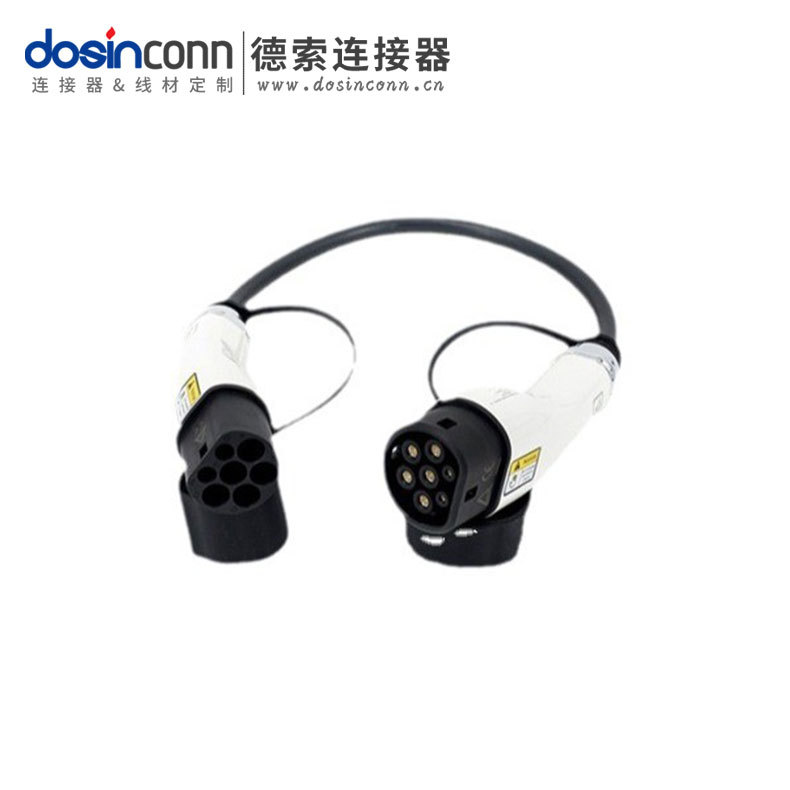 厂家供应新能源欧标交流充电枪双枪头电动汽车三相16A带5米线