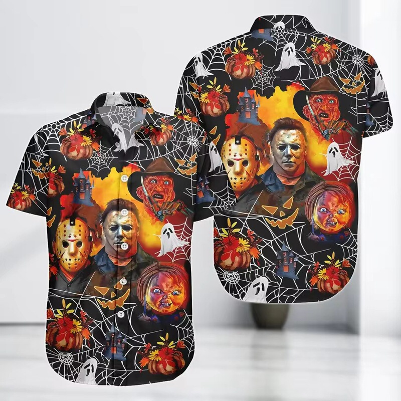 Wholesale 2026 Hawaiian shirts Halloween Lucky Killer 3D printed shirts for men and women, available for purchase starting from one piece