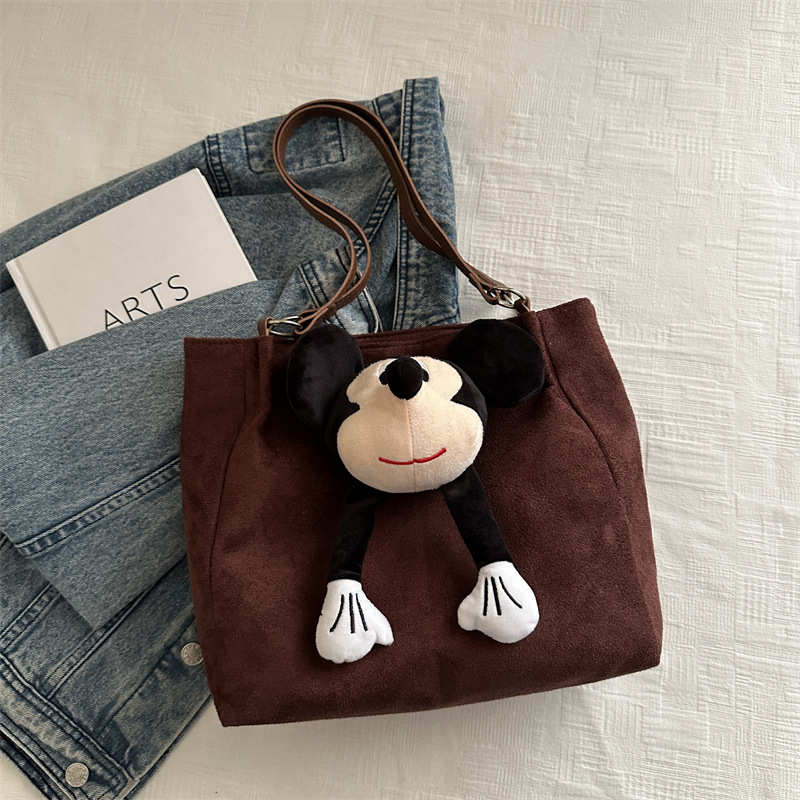 Bolsas relajadas para mujeres de gran capacidad 2024 nuevo Mickey de dibujos animados bolsas de hombro casuales bolsas de clase universitarias