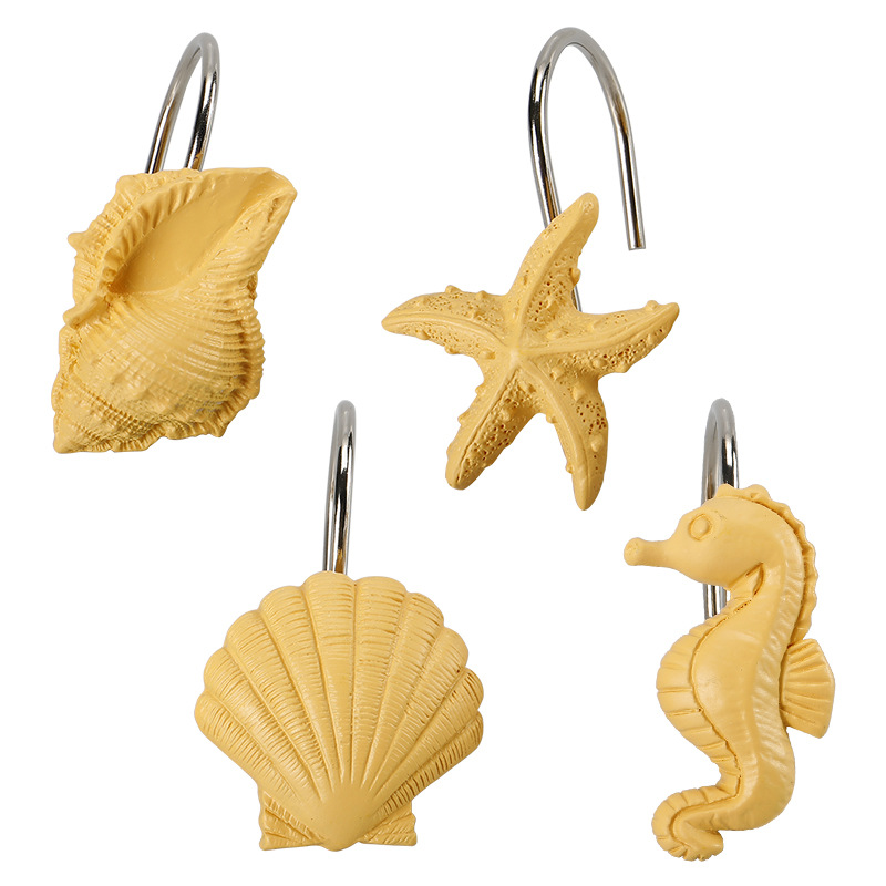 Cortina de ducha de resina hebilla de baño 12 piezas C-tipo gancho abierto cortina hebilla colgante anillo cortina partición puerta cortina Accesorios