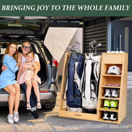 木质高尔夫球杆架置物架多层球鞋整理架高尔夫球包工具收纳架