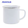 Hot transfer enamel cup Silver edge hot -ranging Chinese coating enamel cup Macana blank stainless steel bag silver edge enamel cup