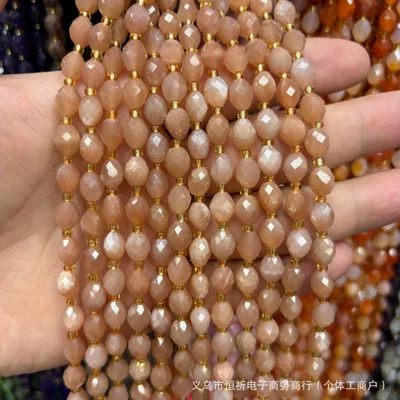 Zərgərlik ara hissələri stone 6x8mm rice-shaped crystal tiger's - sunstone-8x6mm-approximately-18-beads-per-strand-short-style